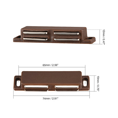 Harfington Uxcell Double Magnetic Catch Latch In Closures PP Brown for Cabinet Door Shutter