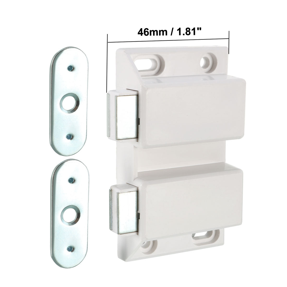 uxcell Uxcell Double Magnetic Touch Press Catch Latch Plastic White for Cabinet Door Shutter