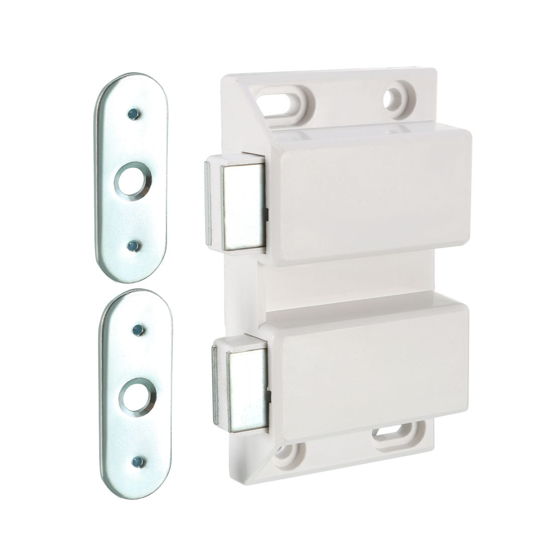 uxcell Uxcell Double Magnetic Touch Press Catch Latch Plastic White for Cabinet Door Shutter