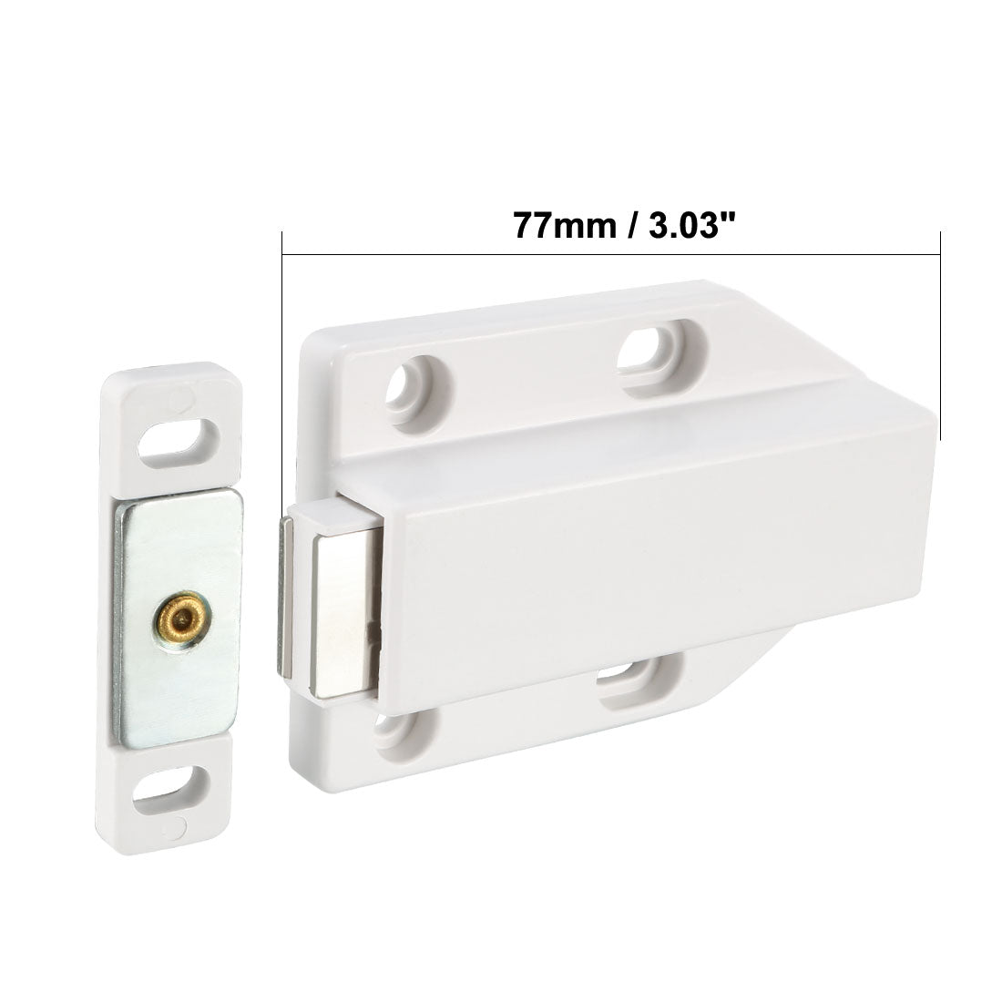 uxcell Uxcell Magnetic Touch Catch Latch Push To Open ABS White For Large Door 2Pcs