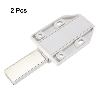 Harfington Uxcell Magnetic Touch Catch Latch Push To Open ABS White For Large Door 2Pcs