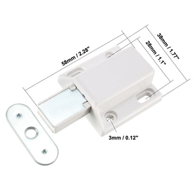 Harfington Uxcell 5-8mm Glass Door Magnetic Touch Catch Latch Closure Plastic White with Clamp Set