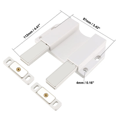 Harfington Uxcell 5-8mm Glass Door Double Magnetic Touch Catch Latch Closure Plastic with Clamp 2 Set