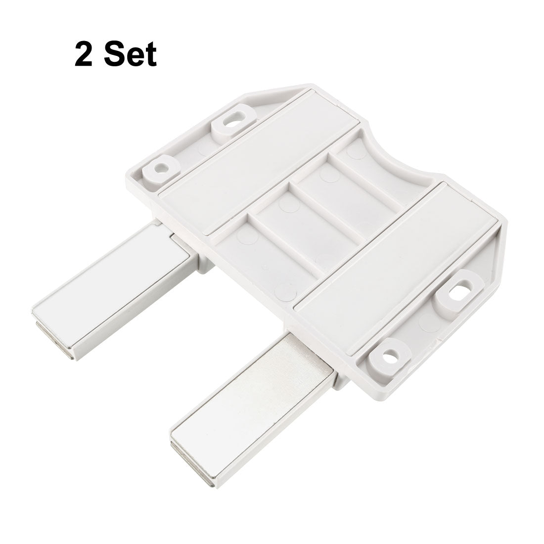 uxcell Uxcell 5-8mm Glass Door Double Magnetic Touch Catch Latch Closure Plastic with Clamp 2 Set