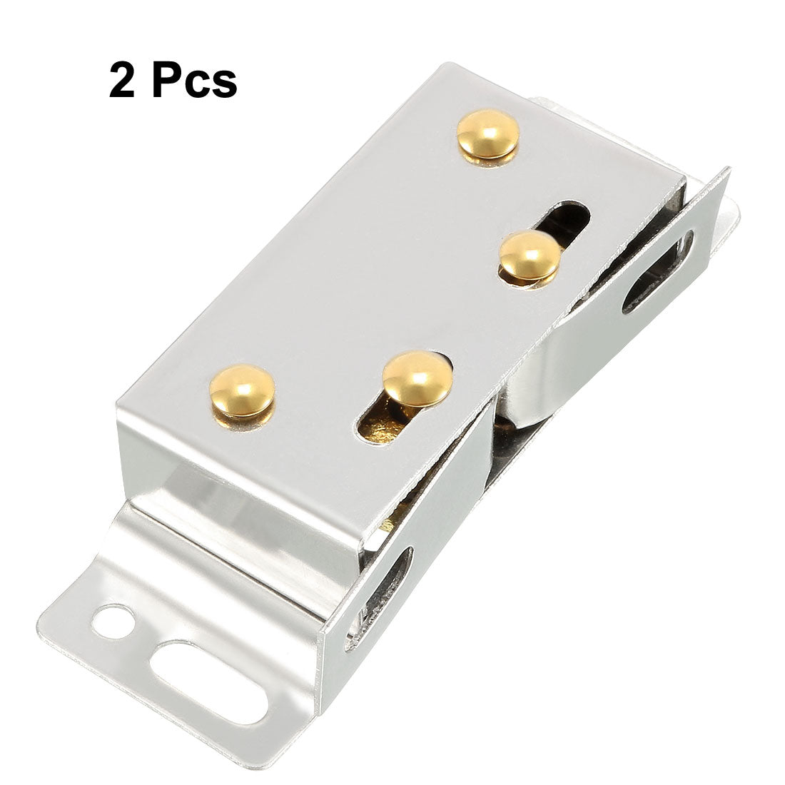 uxcell Uxcell Wardrobe Door Stainless Steel Double Ball Roller Catch Latch Silver Tone 2pcs