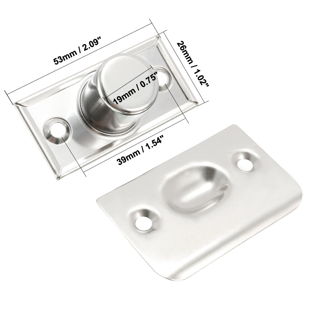 uxcell Uxcell Closet Door Drive-in Large Ball Catch Stainless Steel With Strike Plate Screws 2PCS