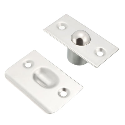 Harfington Uxcell Closet Door Drive-in Large Ball Catch Stainless Steel With Strike Plate Screws 2PCS