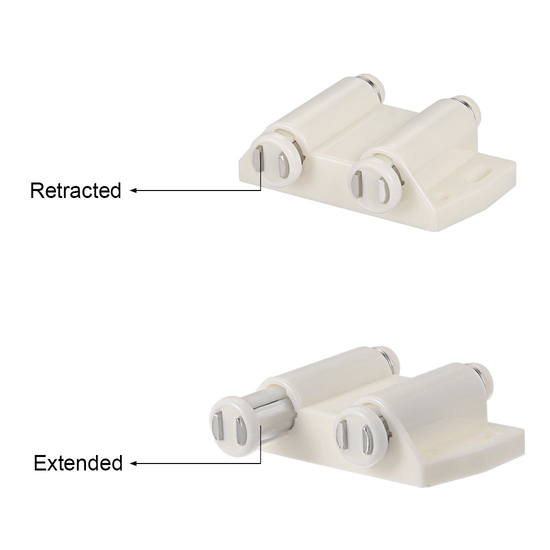 uxcell Uxcell Double Magnetic Touch Catch Latch Plastic PE White for Cabinet Door Shutter 2Pcs