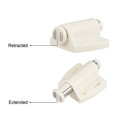 Harfington Uxcell Magnetic Touch Catch Latch Closures Nylon White for Cabinet Door Shutter 2Pcs