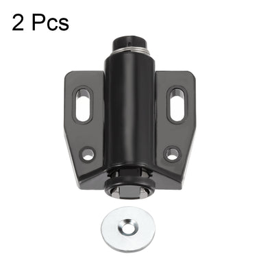 Harfington Uxcell Magnetic Touch Catch Latch Closures Nylon Black for Cabinet Door Shutter 2Pcs