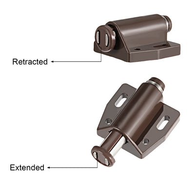 Harfington Uxcell Magnetic Touch Catch Latch Closures Nylon Brown for Cabinet Door Shutter