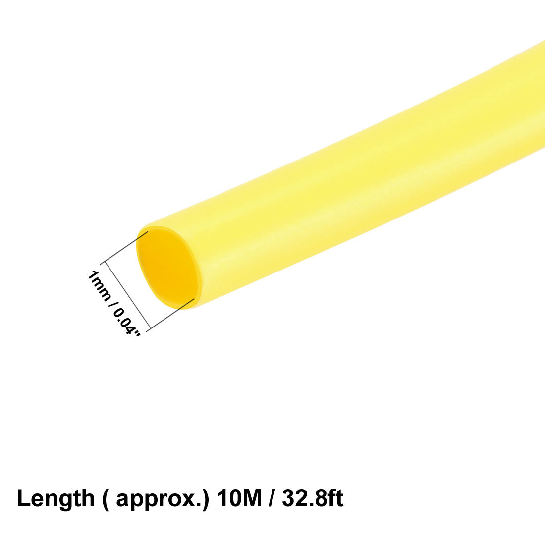 uxcell Uxcell Schrumpfschlauch 2:1 Schrumpfrate Schrumpfschläuche 1mm Dmr 10m Länge Gelb