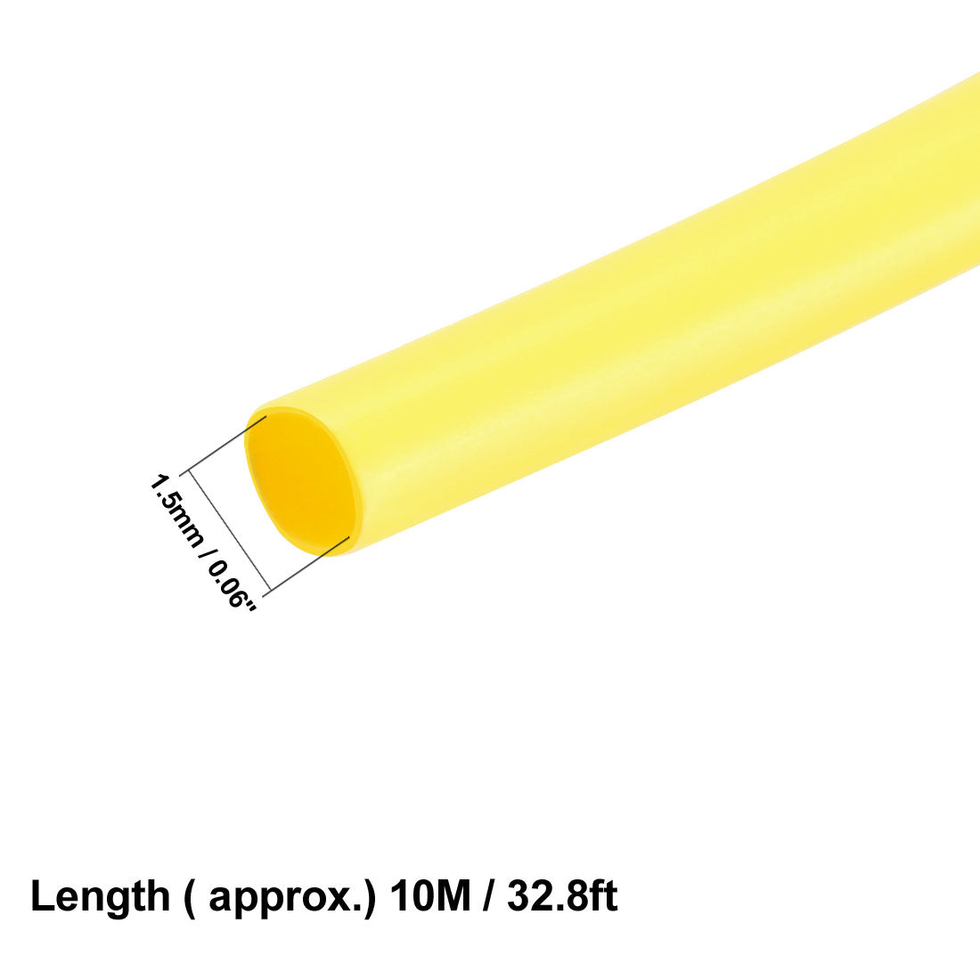 uxcell Uxcell Heat Shrink Tube 2:1 Electrical Insulation Tube Wire Cable Tubing Sleeving Wrap Yellow 1.5mm Diameter 10m Long