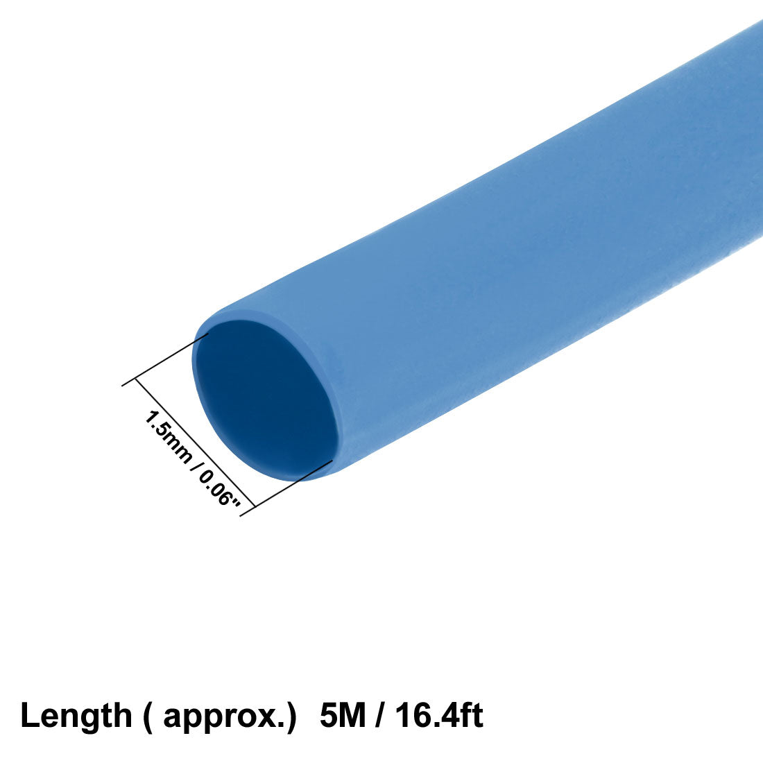 uxcell Uxcell Schrumpfschlauch, 1,5 mm Durchmesser 2: 1 Schrumpfschlauch Kabelhülse Schrumpfschlauch 5 m Länge Blau