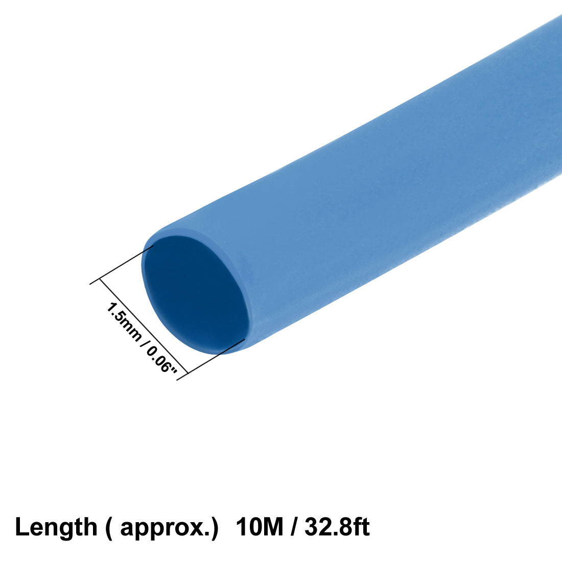 uxcell Uxcell Heat Shrink Tube 2:1 Electrical Insulation Tube Wire Cable Tubing Sleeving Wrap Blue 1.5mm Diameter 10m Long