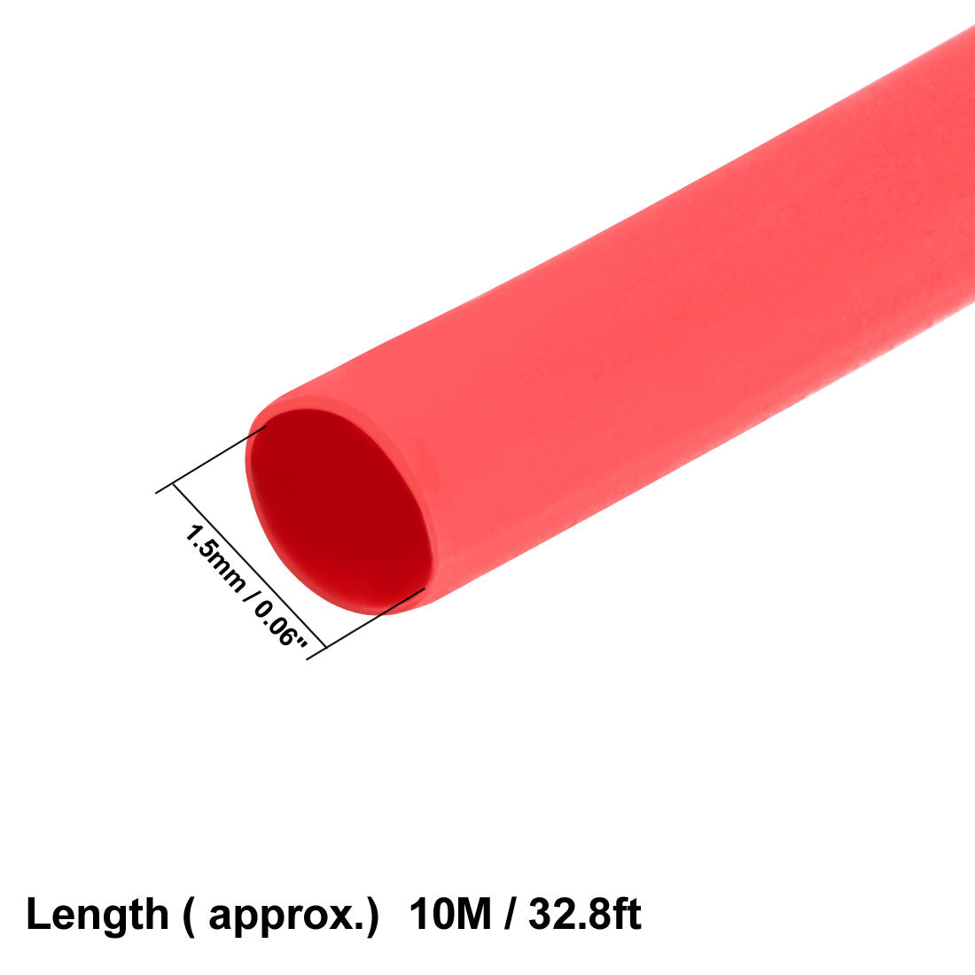 uxcell Uxcell Schrumpfschlauch 2:1 Schrumpfrate Schrumpfschläuche 1,5mm Dmr 10m Länge Rot