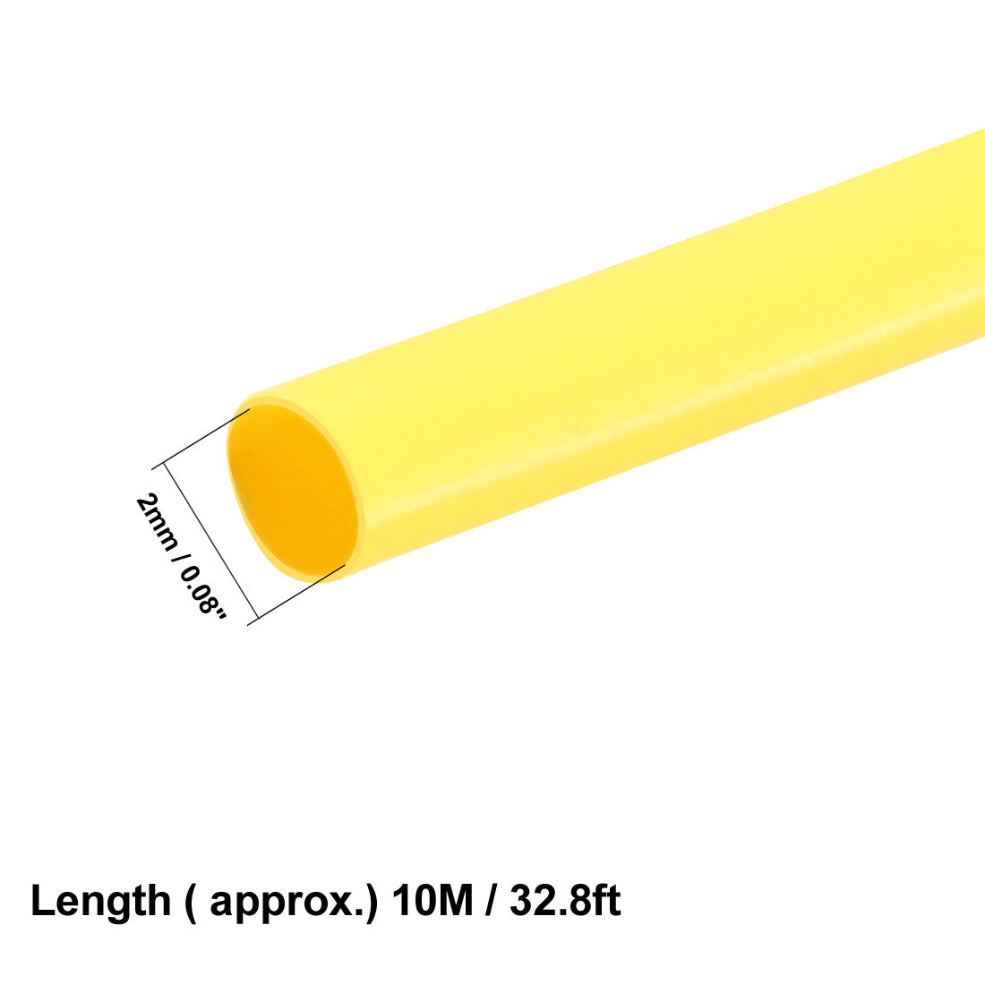 uxcell Uxcell Heat Shrink Tube 2:1 Electrical Insulation Tube Wire Cable Tubing Sleeving Wrap Yellow 2mm Diameter 10m Long