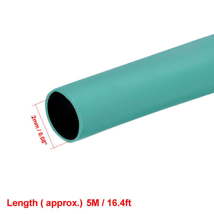 uxcell Uxcell Heat Shrink Tube 2:1 Electrical Insulation Tube Wire Cable Tubing Sleeving Wrap Green 2mm Diameter 5m Long