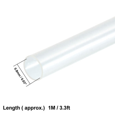 Harfington Uxcell Heat Shrink Tube 2:1 Electrical Insulation Tube Wire Cable Tubing Sleeving Wrap Clear 0.8mm Diameter 1m Long