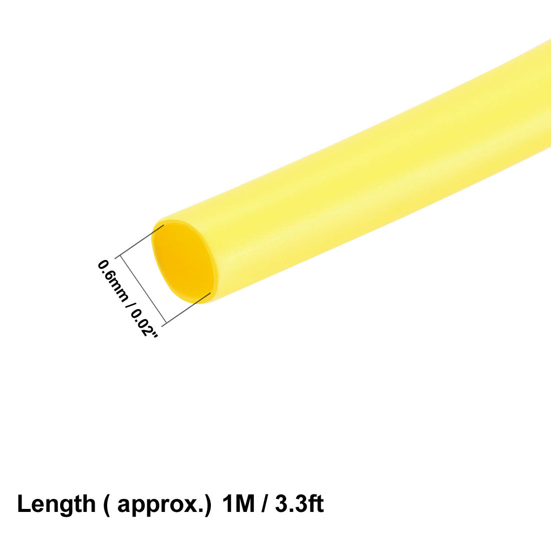 uxcell Uxcell Heat Shrink Tube 2:1 Electrical Insulation Tube Wire Cable Tubing Sleeving Wrap Yellow 0.6mm Diameter 1m Long