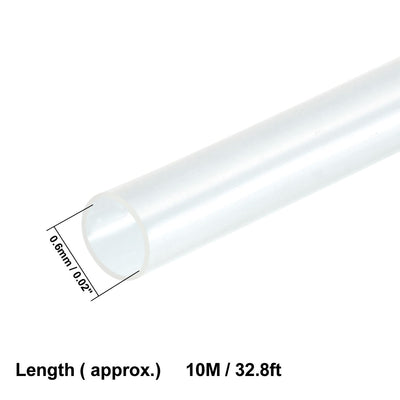 Harfington Uxcell Heat Shrink Tube 2:1 Electrical Insulation Tube Wire Cable Tubing Sleeving Wrap Clear 0.6mm Diameter 10m Long