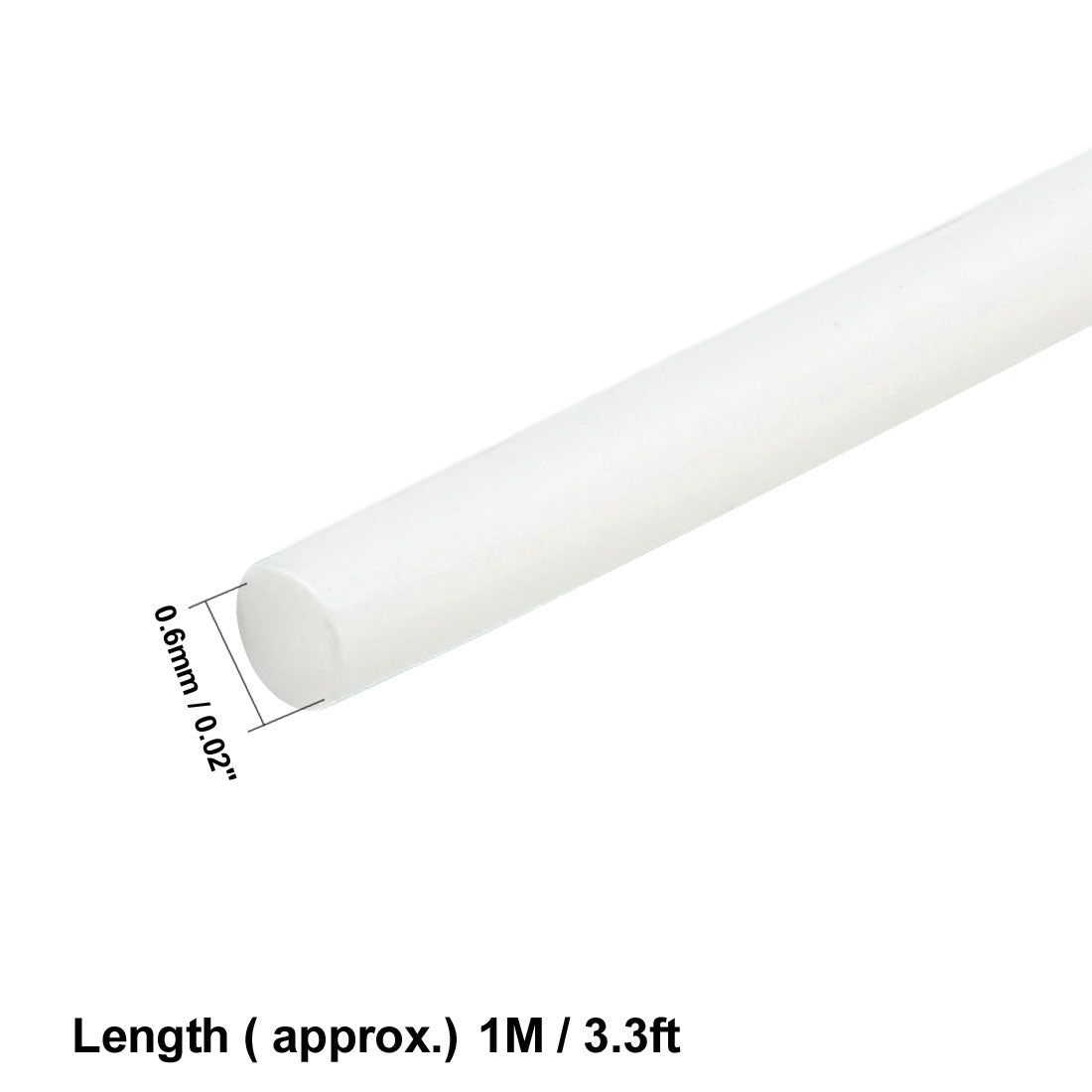 uxcell Uxcell Heat Shrink Tube 2:1 Electrical Insulation Tube Wire Cable Tubing Sleeving Wrap White 0.6mm Diameter 1m Long