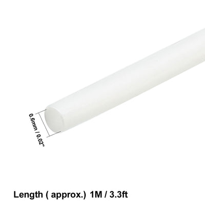 Harfington Uxcell Heat Shrink Tube 2:1 Electrical Insulation Tube Wire Cable Tubing Sleeving Wrap White 0.6mm Diameter 1m Long