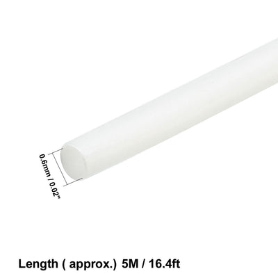 Harfington Uxcell Heat Shrink Tube 2:1 Electrical Insulation Tube Wire Cable Tubing Sleeving Wrap White 0.6mm Diameter 5m Long