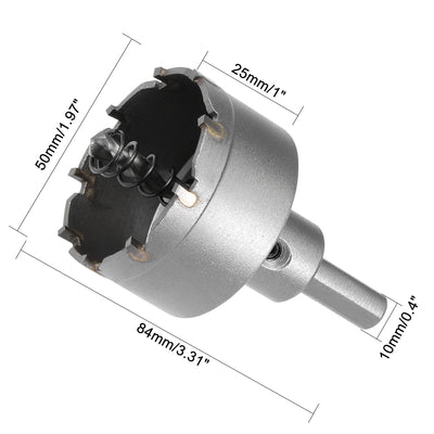 Harfington Uxcell Carbide Hole Cutter Drill Bits for Stainless Steel Alloy Metal, 50mm