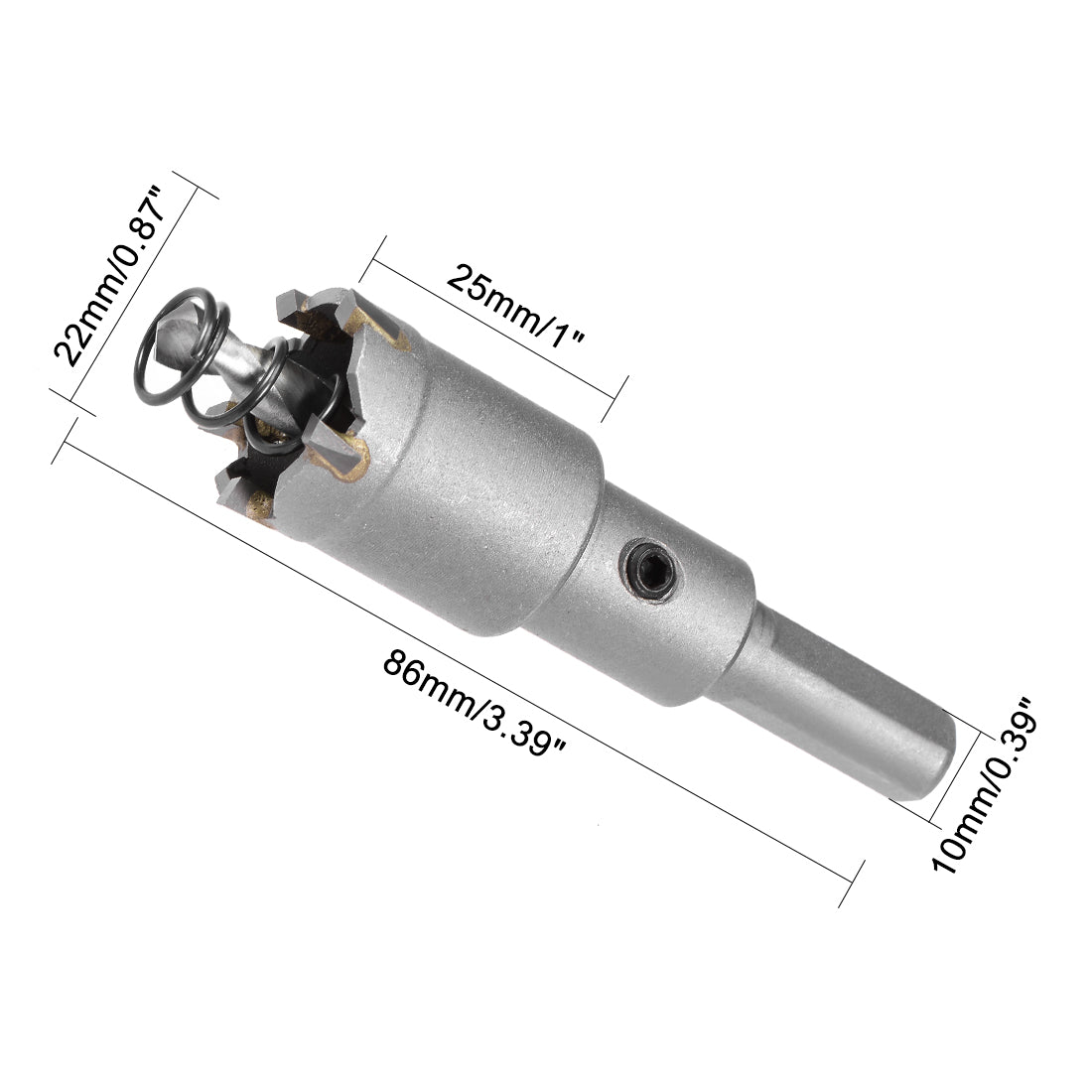 uxcell Uxcell Carbide Hole Cutter Drill Bits for Stainless Steel Alloy Metal, 22mm