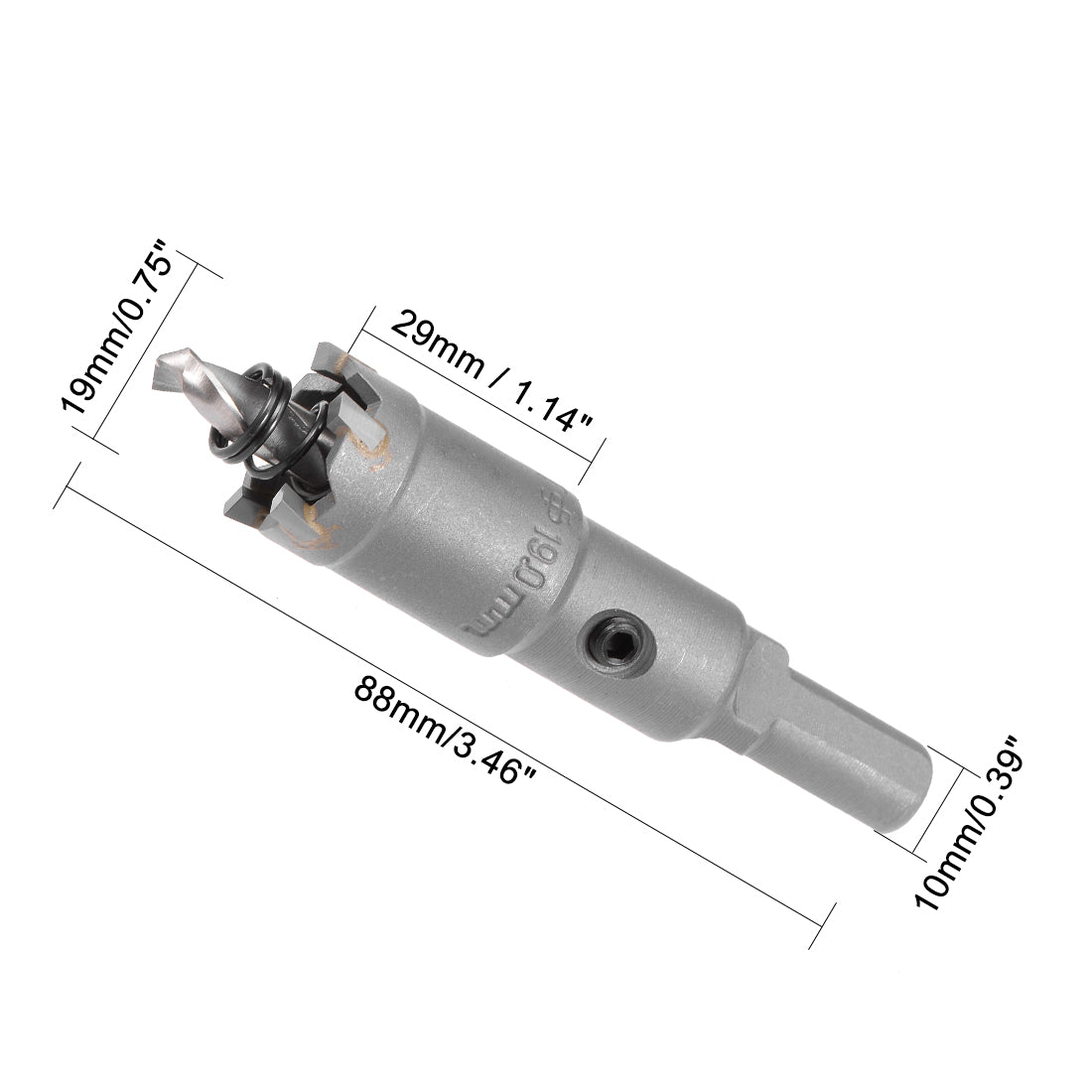 uxcell Uxcell Carbide Hole Cutter Drill Bits for Stainless Steel Alloy Metal, 19mm