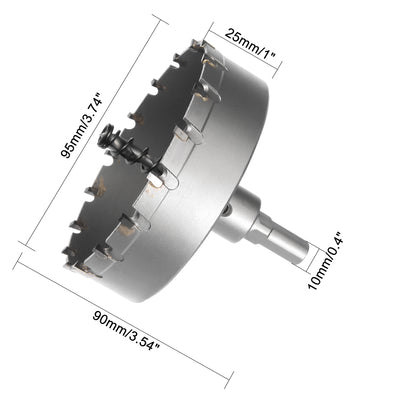 Harfington Uxcell Carbide Hole Cutter Drill Bits for Stainless Steel Alloy Metal, 95mm