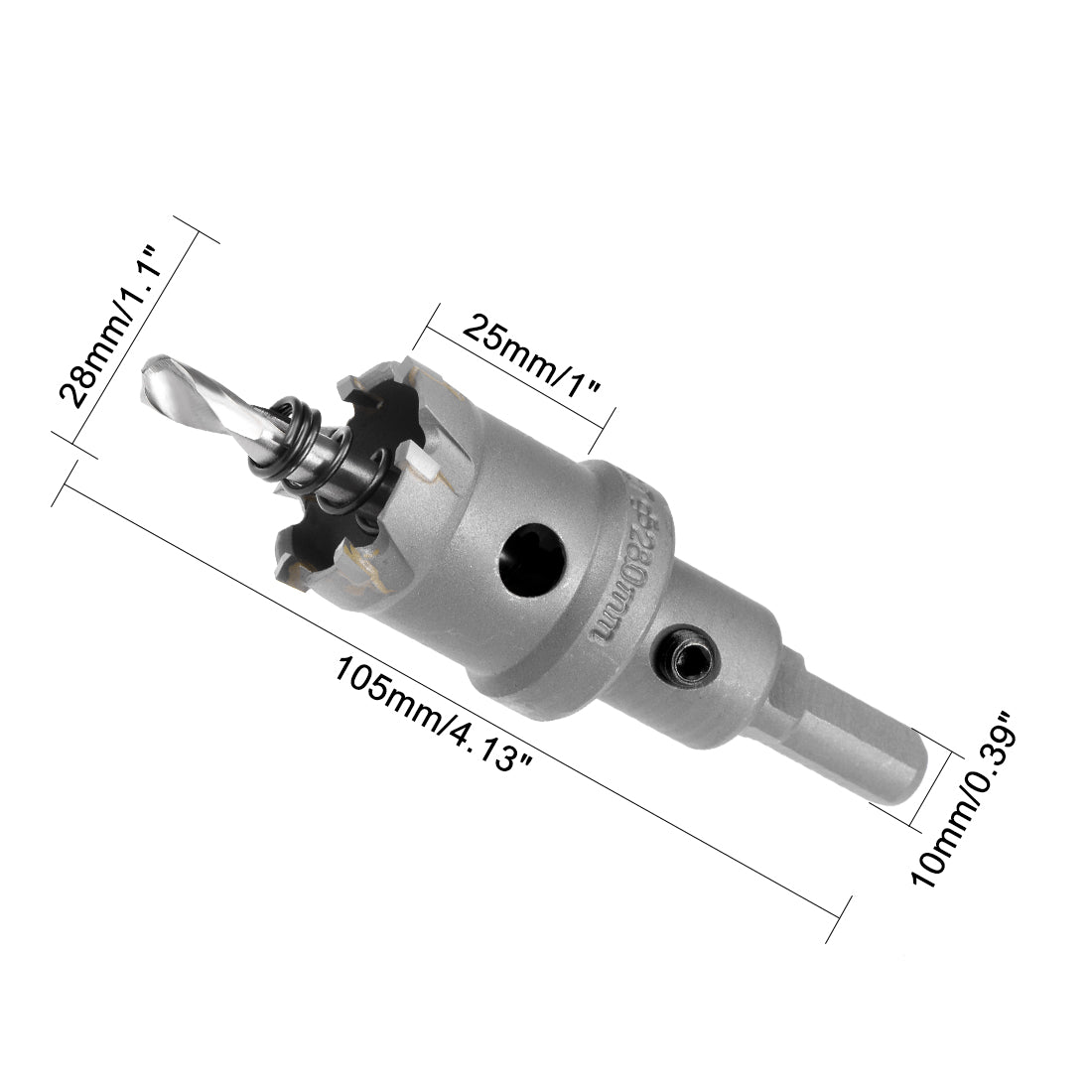 uxcell Uxcell Carbide Hole Saw Cutter Drill Bits for Stainless Steel Alloy Metal, 28mm