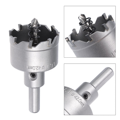 Harfington Uxcell Carbide Hole Saw Cutter Drill Bits for Stainless Steel, 42mm