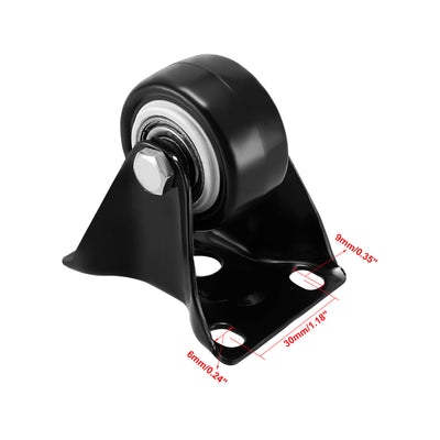 Harfington Uxcell Fixed Casters 1.5 Inch PU Top Plate Mounted Rigid Caster Wheels 110lb Capacity Each , 4 Pcs