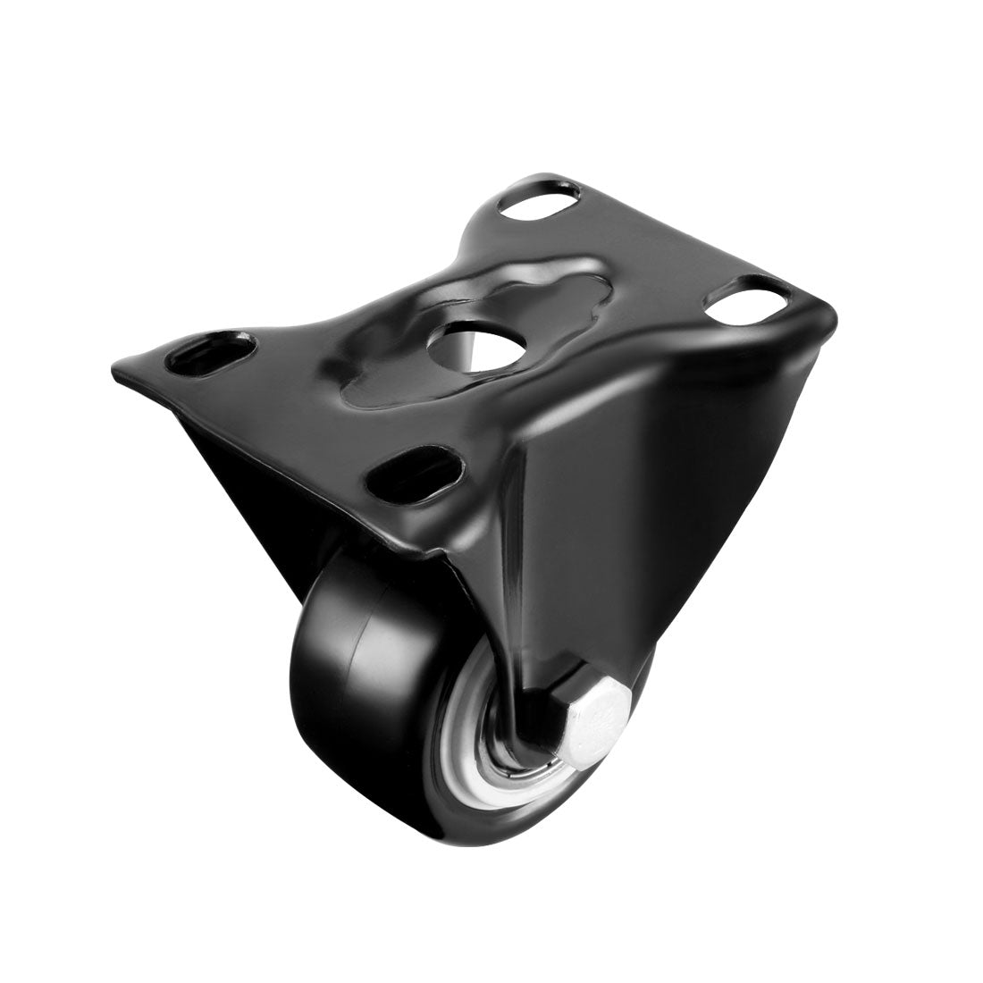 uxcell Uxcell Fixed Casters 1.5 Inch PU Top Plate Mounted Rigid Caster Wheels 110lb Capacity Each , 4 Pcs