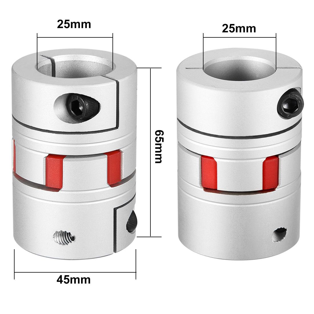 uxcell Uxcell Shaft Coupling L65xD45 Flexible Coupler Joint for Servo Stepped Motor