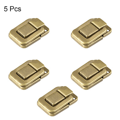 Harfington Uxcell Toggle Latch, 48mm Retro Style Brass Decorative Hasp Jewelry Wooden Box Catch w Screws 5 pcs