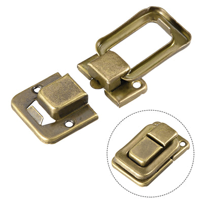 Harfington Uxcell Toggle Latch, 38mm Retro Style Brass Decorative Hasp Jewelry Wooden Box Catch w Screws 2 pcs