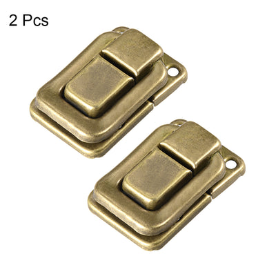 Harfington Uxcell Toggle Latch, 38mm Retro Style Brass Decorative Hasp Jewelry Wooden Box Catch w Screws 2 pcs