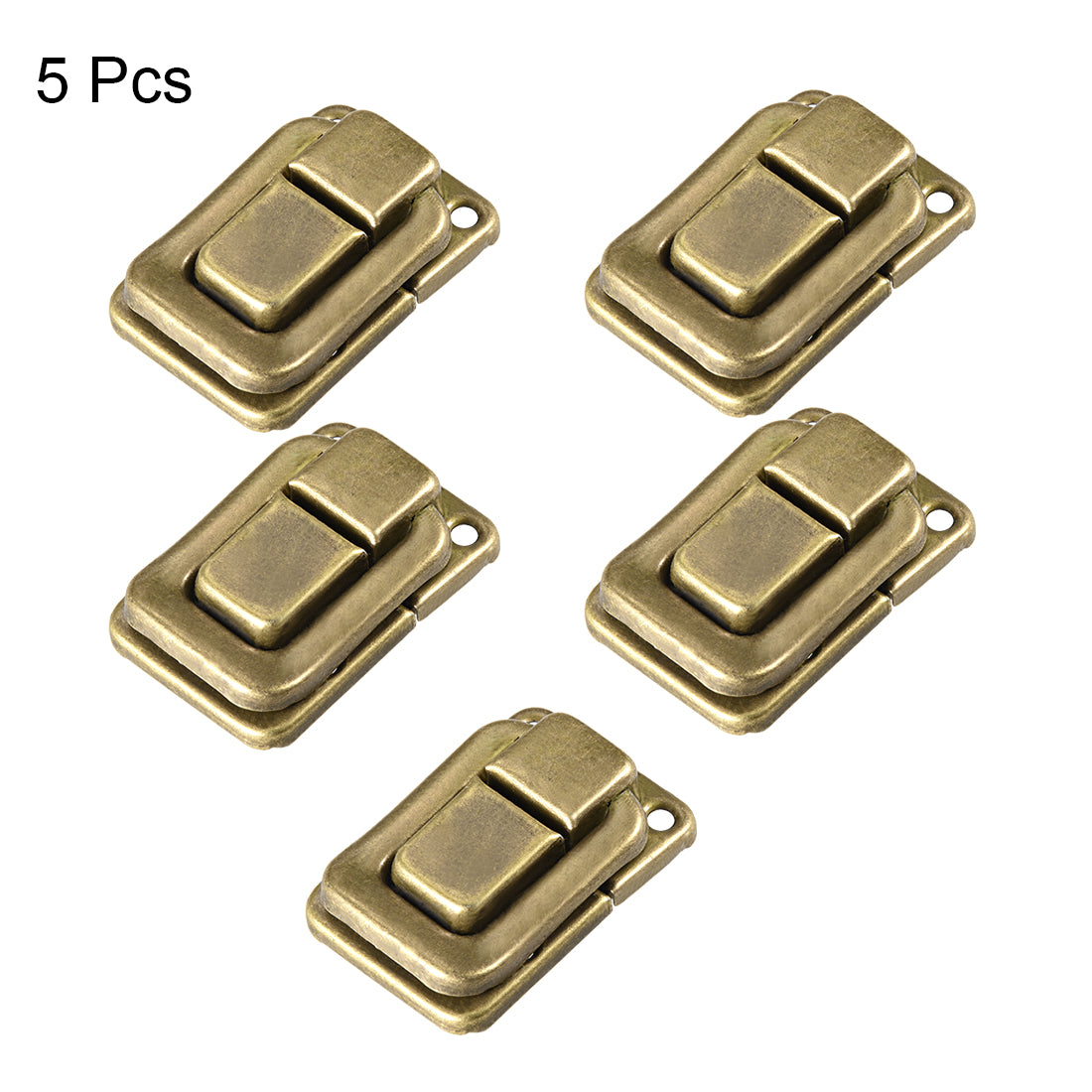 uxcell Uxcell Toggle Latch, 38mm Retro Style Brass Decorative Hasp Jewelry Wooden Box Catch w Screws 5 pcs