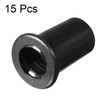 Harfington Uxcell 15Pcs 7mm Inner Dia PVC Strain Cord Boot Protector Cable Sleeve Hose Black