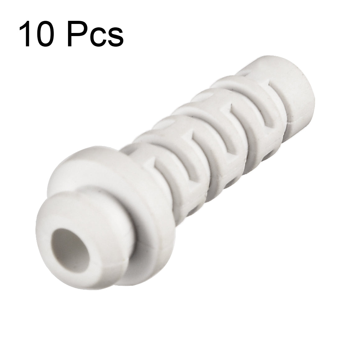 uxcell Uxcell 10pcs 4mm Inner Dia PVC Strain Relief Cord Boot Protector Power Tool Hose White