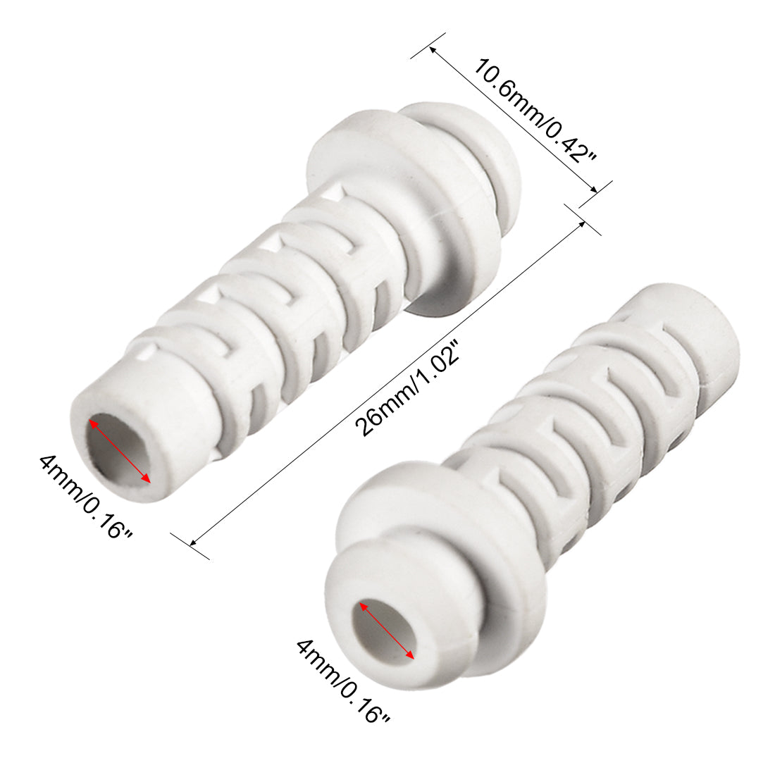 uxcell Uxcell 10pcs 4mm Inner Dia PVC Strain Relief Cord Boot Protector Power Tool Hose White