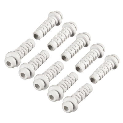 Harfington Uxcell 10pcs 4mm Inner Dia PVC Strain Relief Cord Boot Protector Power Tool Hose White