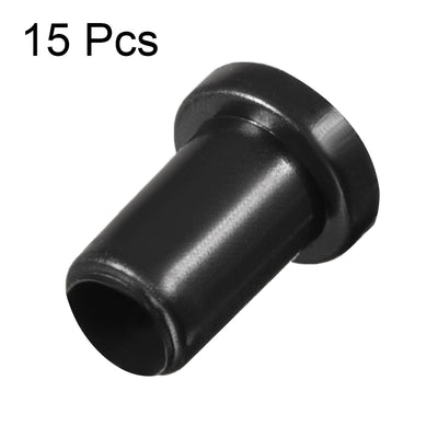 Harfington Uxcell 15Pcs 5mm Inner Dia PVC Strain Relief Cord Boot Protector Cable Sleeve Hose Black