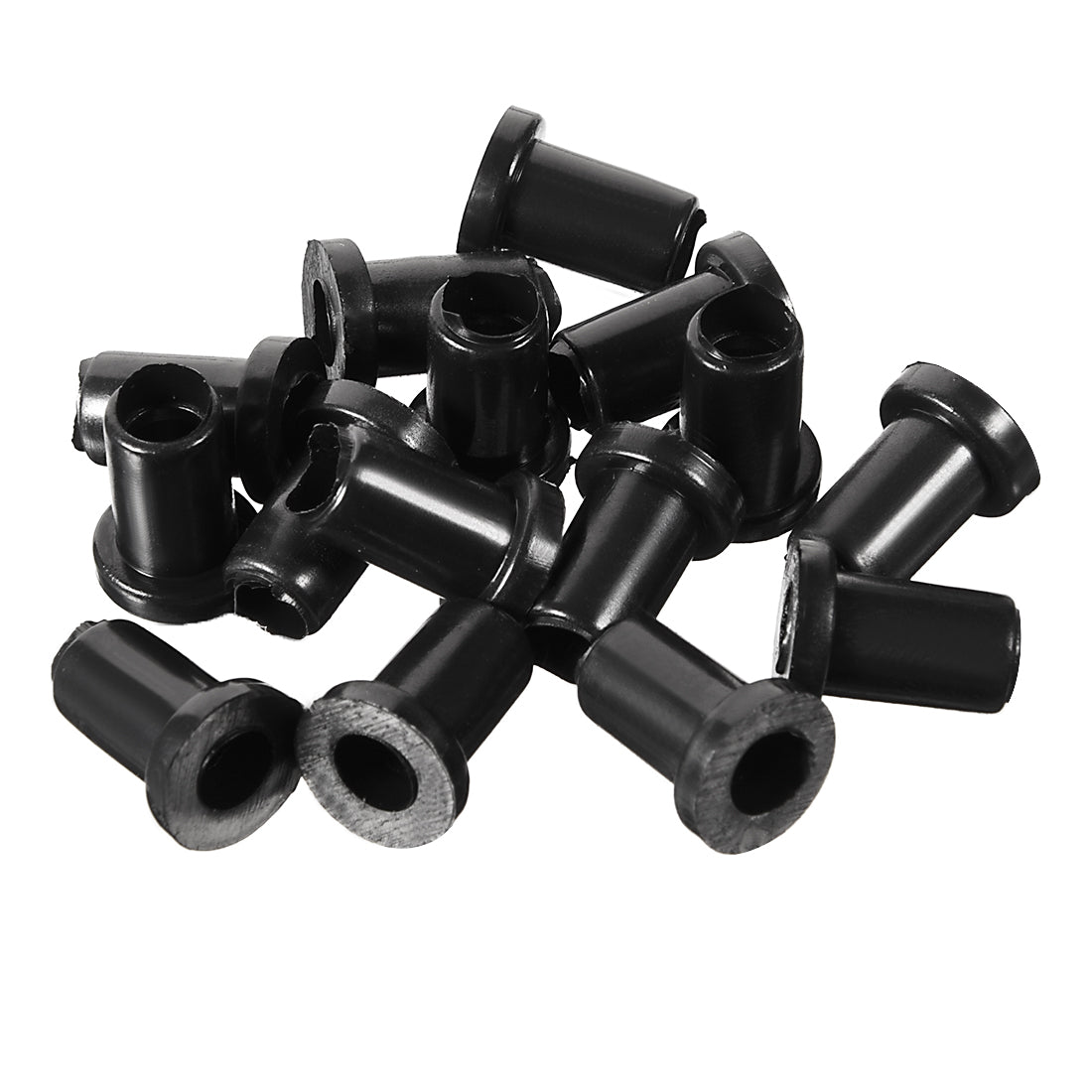 uxcell Uxcell 15Pcs 5mm Inner Dia PVC Strain Relief Cord Boot Protector Cable Sleeve Hose Black