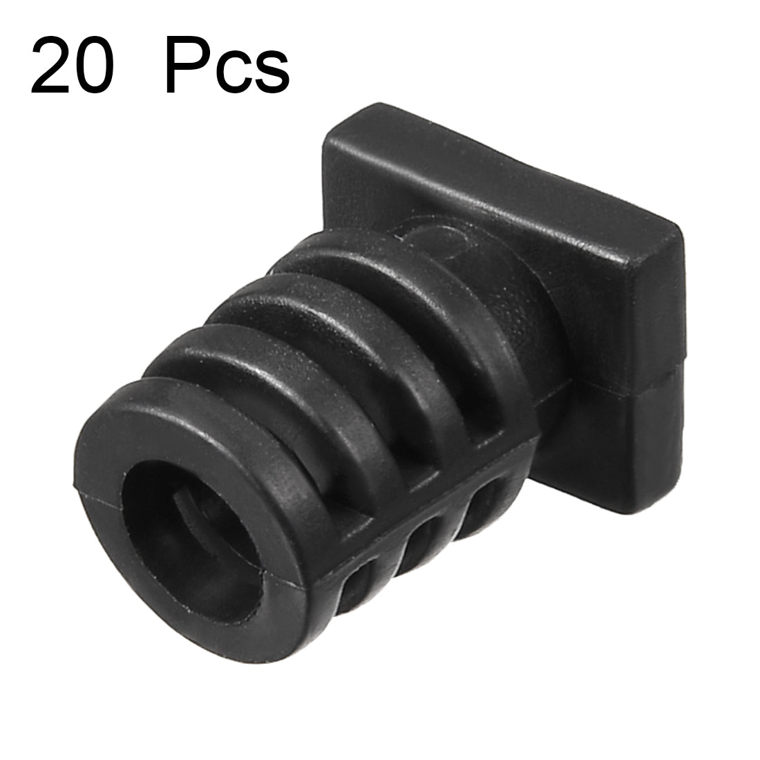 uxcell Uxcell 20Pcs 6mm Inner Dia PVC Square Strain Relief Cord Boot Protector Sleeve Power Tool Hose Black