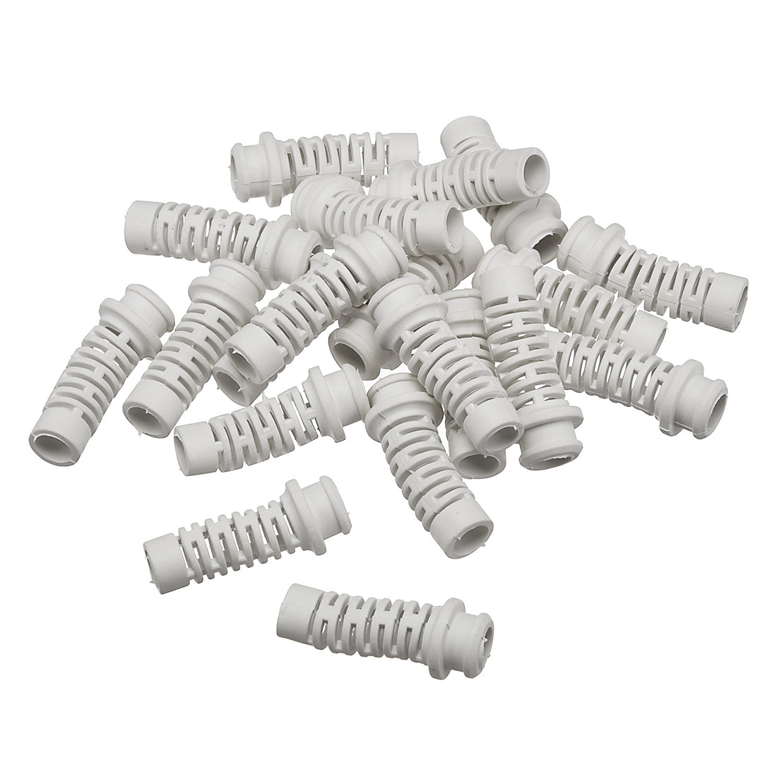 uxcell Uxcell 20pcs 6.5mm Inner Dia PVC Strain Relief Cord Boot Protector Power Tool Hose White