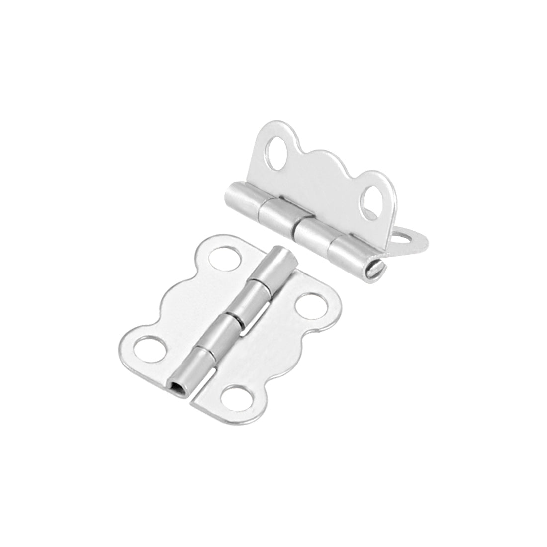 uxcell Uxcell 0.63" Mini Hinges Butterfly Shape Hinge Replacement Brushed Chrome Plain 20pcs